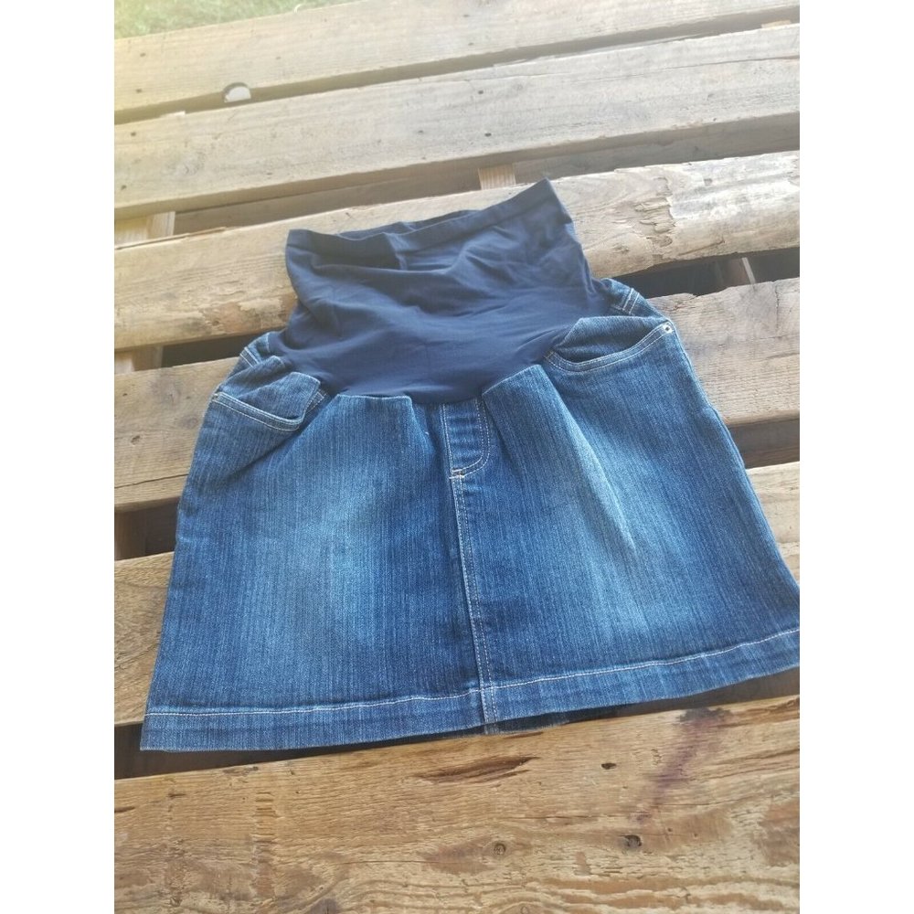 Motherhood Maternity Women’s Size Large Medium Wash Denim Jean Skirt